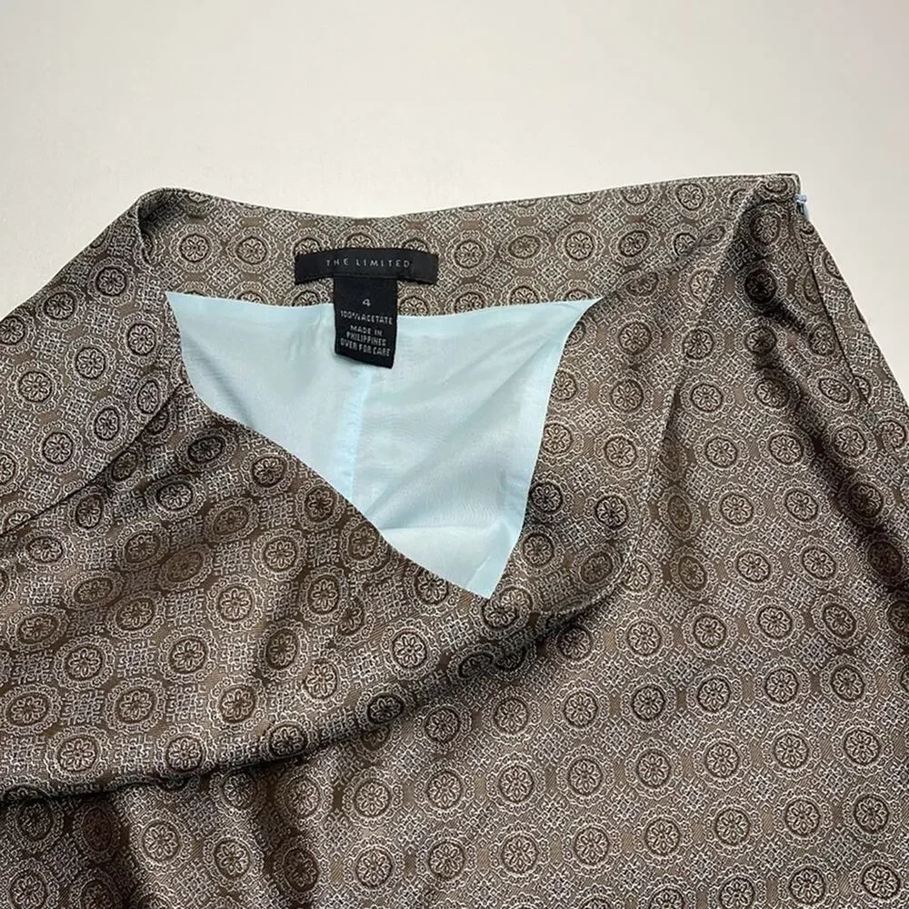 THE LIMITED Women’s 4 Brown Blue Satin Skirt